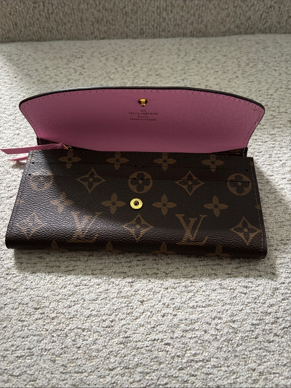 **FASHION** Monogram Wallet - Pink & Brown with Pink Snap - Picture 11 of 17